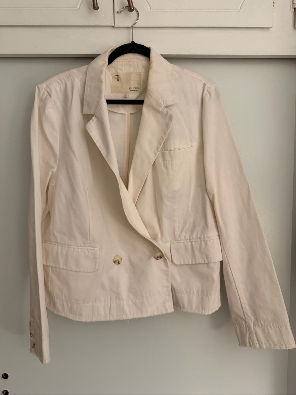 PILCRO FRAY HEM BLAZER